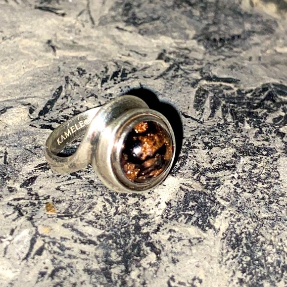 KAMELEON 925 Twist Ring w Jewel Pop Sz 5 - Picture 4 of 6